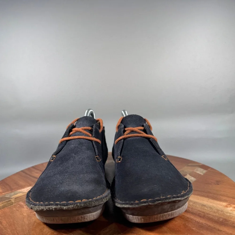 Clarks Artisan Janey June Blue Suede Lace Up Oxford Shoes Womens 7.5 26121914